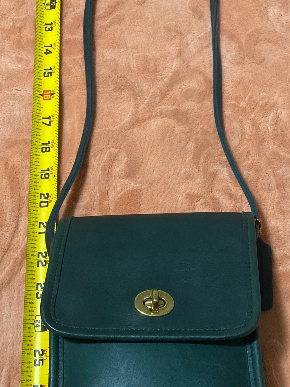 Rare Vintage Coach Forest Green Scooter Leather Crossbody Bag 9893 - Picture 12 of 16